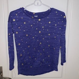 Blue long sleeve with gold stars